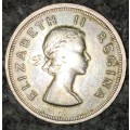 S A UNION SILVER 5 SHILLINGS 1957 CROWN SILVER