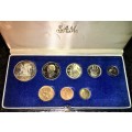 S A MINT PROOF SET 1979 WITH SILVER R1 TO 1/2 CENT IN BLUE S A MINT BOX