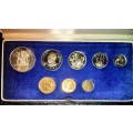 S A MINT PROOF SET 1979 WITH SILVER R1 TO 1/2 CENT IN BLUE S A MINT BOX