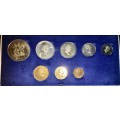 S A MINT PROOF SET 1976 WITH SILVER R1 TO 1/2 CENT IN BLUE S A MINT BOX