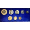 S A MINT PROOF SET 1976 WITH SILVER R1 TO 1/2 CENT IN BLUE S A MINT BOX