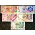 COMPLETE SET OF TT MBOWENI R200 TO R10 FIRST ISSUE 1999/2004 UNC-AUNC (ANIMALS WTM) 1 BID TAKES ALL