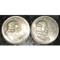 SOUTH AFRICA SILVER SET R1 --1966 BOTH ENGLISH & AFRIKAANS HIGHER GRADE SILVER 80%(1 BID TAKES ALL)