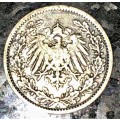 GERMANY 1/2 MARK 1906 -- SILVER .900