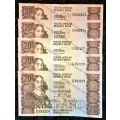 GPC DE KOCK R20 IN SEQUENCE D7/53 852205-209 UNC E/A 3RD ISSUE 1984 (BID PER NOTE)5 AVAILABLE