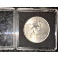 R S A  SILVER R1--1966 ENGLISH HIGHER GRADE-- 80% SILVER IN PERSPEX COIN CAPSULE