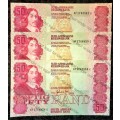 GPC DE KOCK R50 IN SEQUENCE AF1748840-838 UNC A/E 3RD ISSUE 1984(BID PER NOTE)