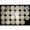 S A UNION SILVER SET THREEPENCE 1924,27,29,30 -1932 TO 1946,47,48,50 --80%SILVER