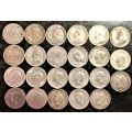 S A UNION SILVER SET THREEPENCE 1924,27,29,30 -1932 TO 1946,47,48,50 --80%SILVER