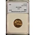 R S A - PROOF DCAM RED 2 CENT 1983 GRADED PR-70 PEFECT GRADE NNC