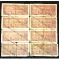 SET OF TW DE JONGH  R1 X 8 -- B SERIES VAN RIEBEECK WTM ,,,  1973-1975( 1 BID TAKES ALL)