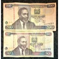 KENYA SET 200 SHILLINGI 2010 & 50 SHILLINGI 2009(1 BID TAKES ALL)