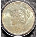 U S A SILVER 1 DOLLAR  PHILADELPHIA MINT PEACE DOLLAR 1923 GOOD CONDITION COMES WITH CAPSULE