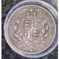 BRITIAN SILVER 5 SHILLING /CROWN 1847 YOUNG QUEEN VICTORIA IN CAPSULE 176 YEARS OLD