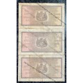 MH DE KOCK SET 1 POUND 1945 -A148, 1946 -A166 & 1947 -A183 E/A FIRST ISSUE (1 BID TAKES ALL)