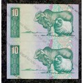 REPLACEMENT NOTE GPC DE KOCK R10 IN SEQUENCE Y15 /303405-406 UNC A/E 2ND ISSUE 1982(1 BID TAKES ALL)