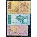 REPLACEMENT NOTE SET TW DE JONGH R20 -Z2 ,R10 -Y5 IS UNC &  R5 -X1 --4TH ISSUE 1978(1 BID TAKES ALL)