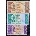 REPLACEMENT NOTE SET TW DE JONGH R20 -Z2 ,R10 -Y5 IS UNC &  R5 -X1 --4TH ISSUE 1978(1 BID TAKES ALL)