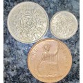 GREAT BRITAIN SET 1967 2 SHILLING, SIXPENCE & 1 PENNY ( 1 BID TAKES ALL)