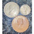 GREAT BRITAIN SET 1967 2 SHILLING, SIXPENCE & 1 PENNY ( 1 BID TAKES ALL)