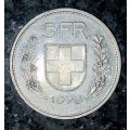 SWITZERLAND HELVETIA 5 FRANCS 1975