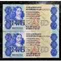 REPLACEMENT NOTES GPC DE KOCK R2 IN SEQUENCE WW3090705-706 UNC 3RD ISSUE 1983 ( 1 BID TAKES ALL)