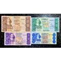 REPLACEMENT NOTE SET TW DE JONGH R20 -Z1, R10 -Y1 IS UNC,R5 -X1 & R2 -W1 --4TH ISSUE 1978 ALL ONES