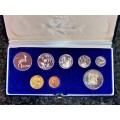 SA MINT PROOF SET 1987 SILVER R1 WITH NICE TONING TO 1 CENT WITH EXTRA R1 BLUE S A MINT BOX