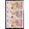 TT MBOWENI R20 IN SEQUENCE AD6689285-287 --2004 - 2ND ISSUE UNC (ELEPHANT WTM) (1 BID TAKES ALL)