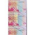 TT MBOWENI R50 IN SEQUENCE AM7527727-725---UNC 2004 SECOND ISSUE [ LION WTM ](1 BID TAKES ALL)