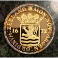CAPE COIN HERITAGE COLLECTION-NETHERLAND GOLD PLATED STERLING SILVER ZEELAND 1672 HOEDJES-SCHEILLING