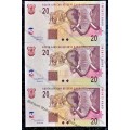 TT MBOWENI R20 IN SEQUENCE EF8547995-993 --2004 - 2ND ISSUE UNC (ELEPHANT WTM) (1 BID TAKES ALL)