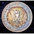 U S A SILVER 1 DOLLAR - MORGAN DOLLAR - 1881 AMAZING CIRCLE TONING NEW ORLEANS MINT GOOD CONDITION