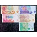 COMPLETE SET OF CL STALS & DECIMALS R200 TO R10 SECOND ISSUE 1994 UNC-AUNC+ ( 1 BID TAKES ALL)