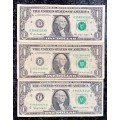 U S A SET 1 DOLLAR CLEVELAND 2009, RICHMOND 1969 & ATLANTA 1963 (1 BID TAKE ALL)