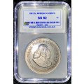 SOUTH AFRICA SILVER 50 CENT 1962 GRADED SS62 SHELDON COMPARISON MINT STATE SILVER CROWN SIZE SANGS