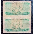 MH DE KOCK 5 POUND C71 E/A & C72 A/E - 3RD ISSUE 1959 (1 BID TAKE ALL)