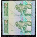 REPLACEMENT NOTE GPC DE KOCK R10 IN SEQUENCE XX1783630-631 UNC A/E 3RD ISSUE 1985(1 BID TAKES ALL)