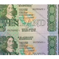 REPLACEMENT NOTE GPC DE KOCK R10 IN SEQUENCE XX1783630-631 UNC A/E 3RD ISSUE 1985(1 BID TAKES ALL)