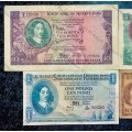 MH DE KOCK SET 10 POUND 1955, 5 POUND 1957, 1 POUND 1958 & 10 SHILLINGS 1954 (1 BID TAKES ALL)