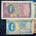 MH DE KOCK SET 10 POUND 1952, 5 POUND 1958, 1 POUND 1955 & 10 SHILLINGS 1953 (1 BID TAKES ALL)