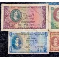 MH DE KOCK SET 10 POUND 1952, 5 POUND 1956, 1 POUND 1951 & 10 SHILLINGS 1951 (1 BID TAKES ALL)