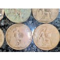 GREAT BRITAIN SET 1 PENNY 1900,1902,1903,1912,1916,1917,1918 & 1919 ( 1 BID TAKES ALL)