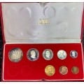 S A MINT PROOF SET 1982 WITH SILVER R1 TO 1/2 CENT IN RED S A MINT BOX