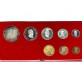 S A MINT PROOF SET 1982 WITH SILVER R1 TO 1/2 CENT IN RED S A MINT BOX