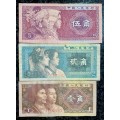 CHINA SET 5 JIAO 1980, 2 JIAO & 1 JIAO 1980 (1 BID TAKES ALL)
