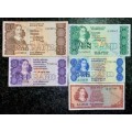 COMPLETE SET OF TW DE JONGH & DECIMALS R20 TO R2 - 1978-4TH ISSUE( R1,,1975-3RD ISSUE)1BID TAKES ALL
