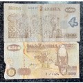 ZAMBIA  SET TWO DIFFERENT 500 KWACHA  1992-2004(1 BID TAKES ALL)