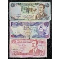 IRAQ SET 25 DINARS 1986, 10 DINARS 1981 & 5 DINARS 1996  ( 1 BID TAKES ALL)