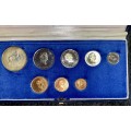 SOUTH AFRICA PROOF SET SILVER R1 TO 1/2 CENT -- 1976 -- IN BLUE SA MINT BOX